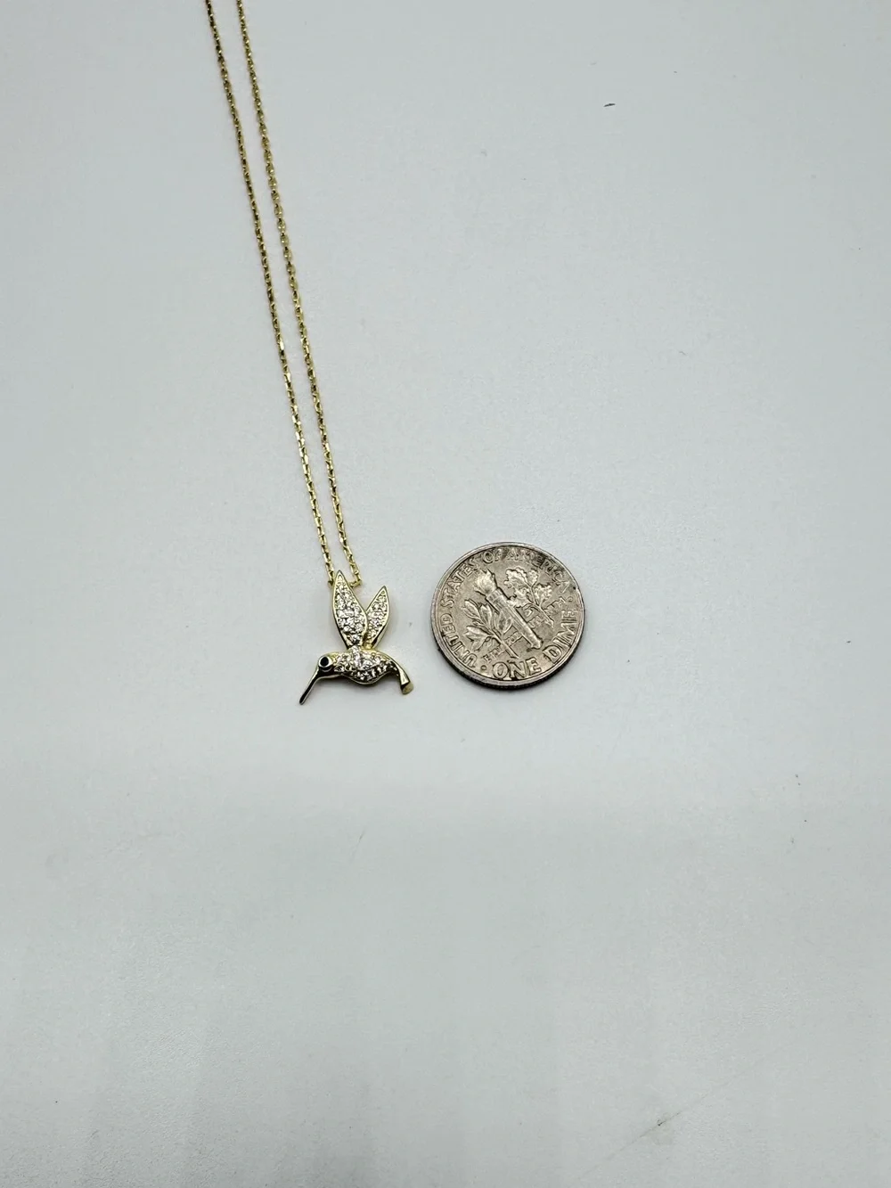 14k Hummingbird Pendant - Picture 4 of 9